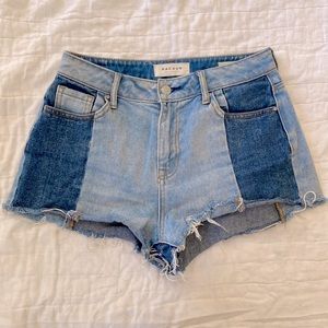 Pacsun two tone high rise denim shorts